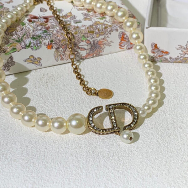 FSH Golden Necklace with Artificial Pearls and Diamonds